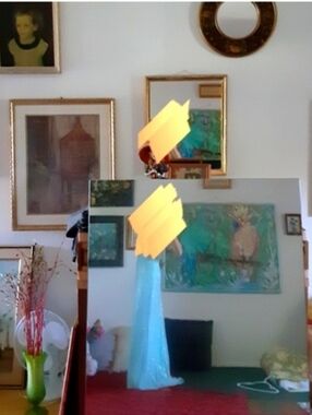 Angel Blue Silk Gown with Crisscross Back